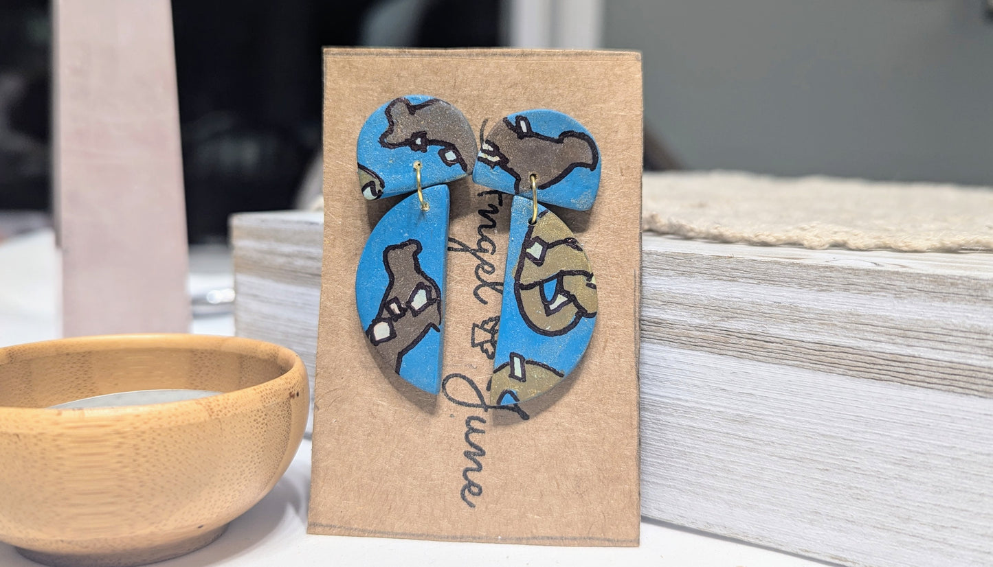 Dachshund Pretzel Earrings-half moon