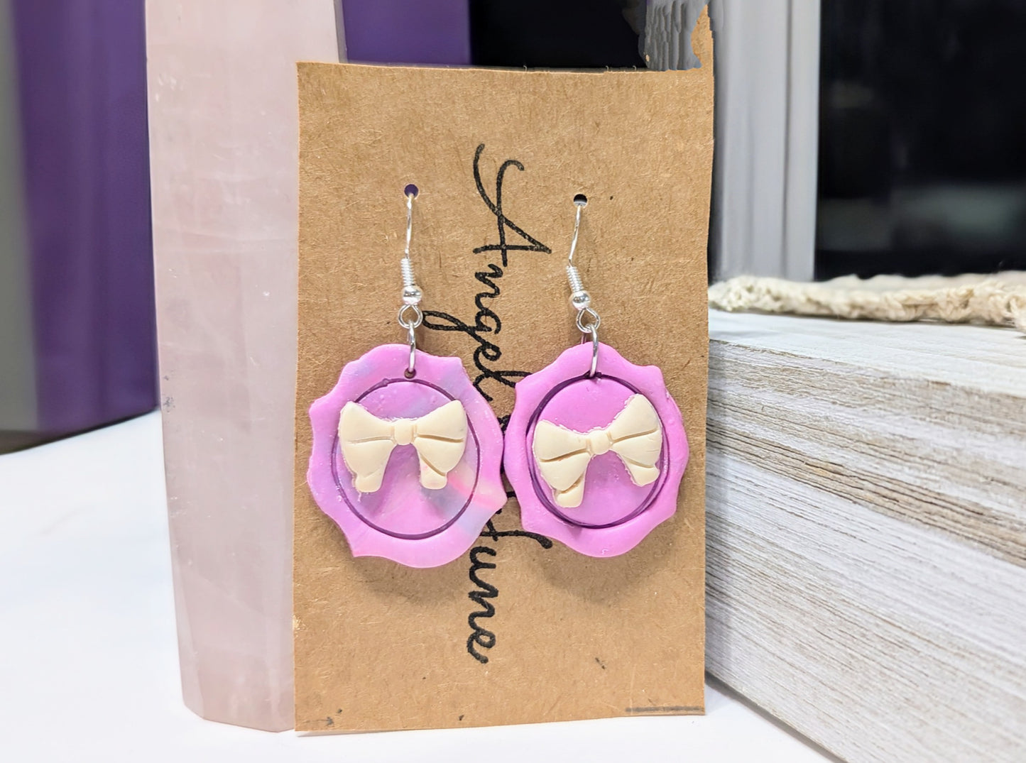 Pink Pearly Bow in a Frame