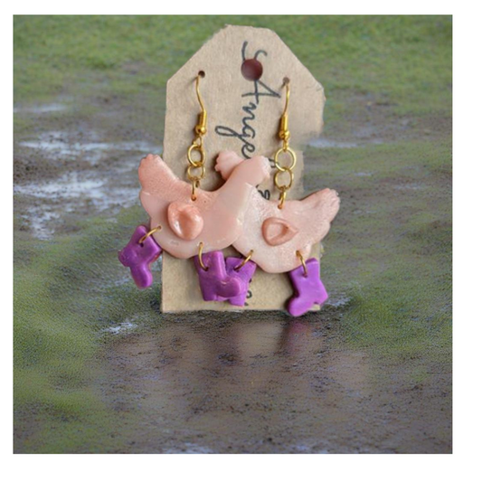 Chicken in boots- Pink Puddles