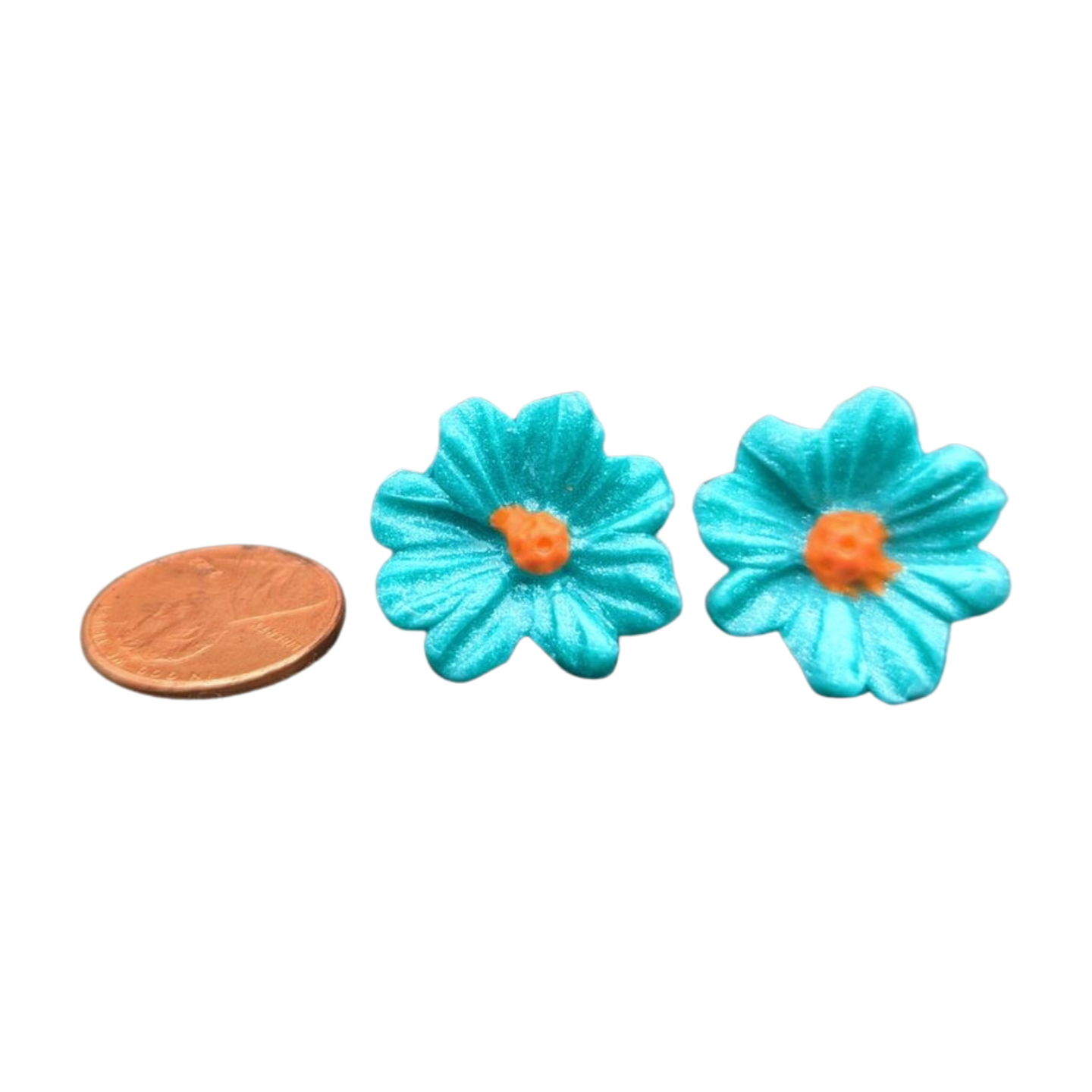 Tealy flower stud